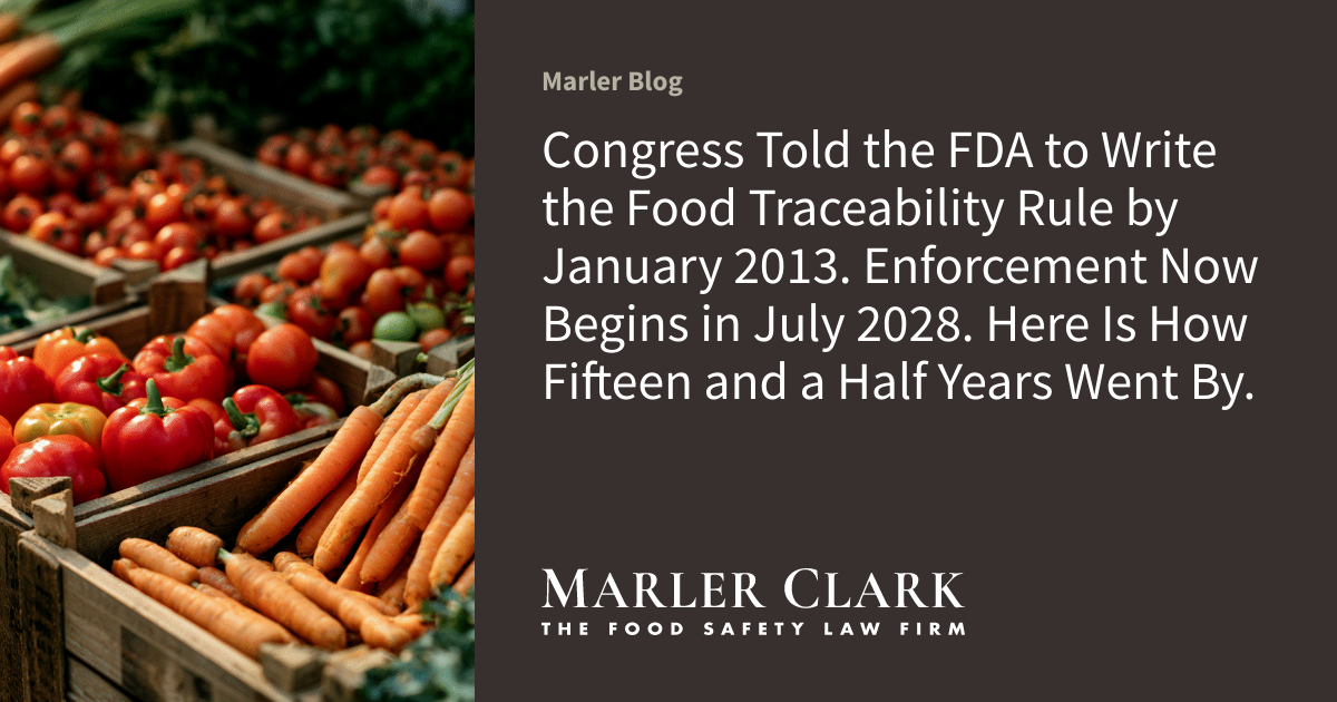 Who Asked Congress to Delay the Food Traceability Rule? Their Own Filings Name Them, and the Members Who Wrote the Bill Sit on the Subcommittee That Funds the FDA.