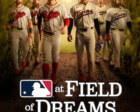 Promotional image for the 2026 MLB Field of Dreams game on Netflix