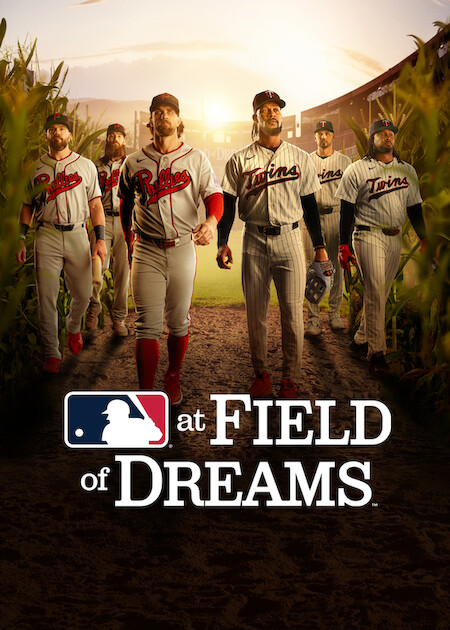 Promotional image for the 2026 MLB Field of Dreams game on Netflix