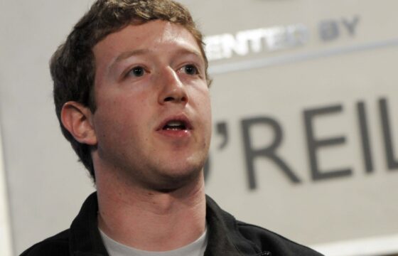 Mark Zuckerberg speaking at a technology event
