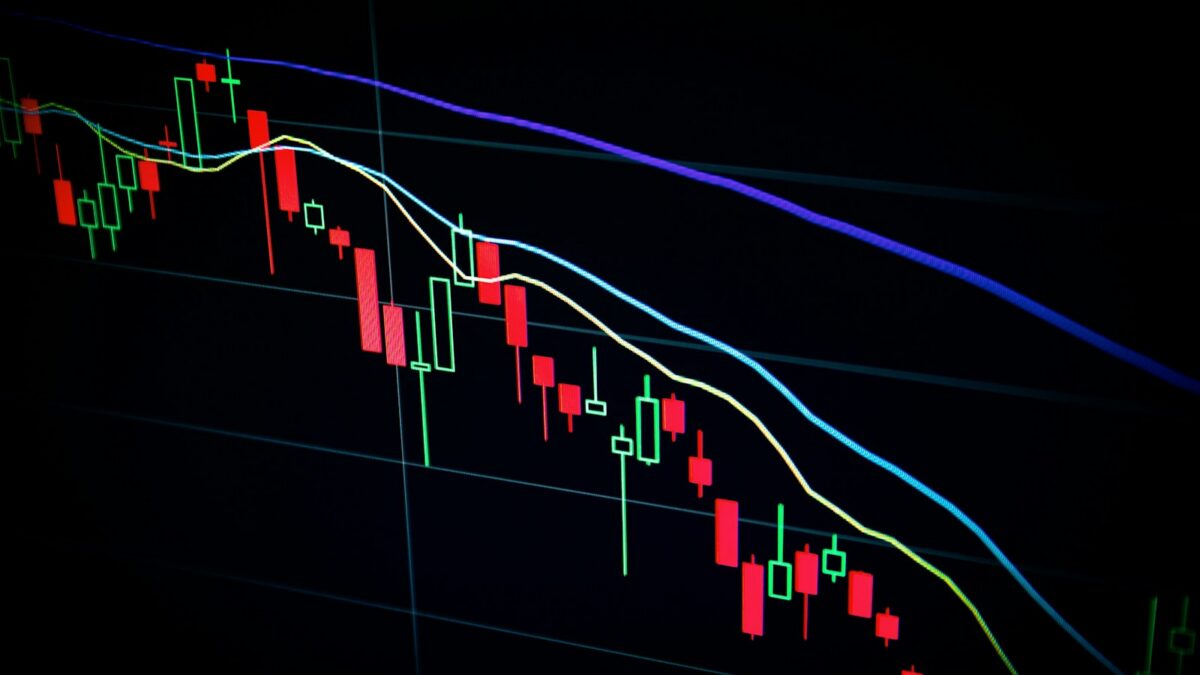 Market data displayed on financial screens