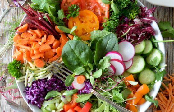 Fresh leafy greens in a bowl