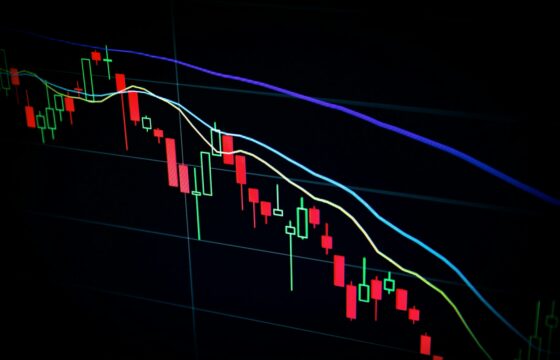 Market data displayed on financial screens