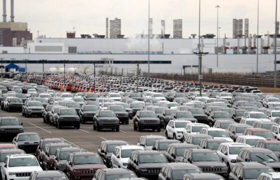 Jeep vehicles outside a Detroit assembly plant, illustrating U.S. producer prices and manufacturing costs