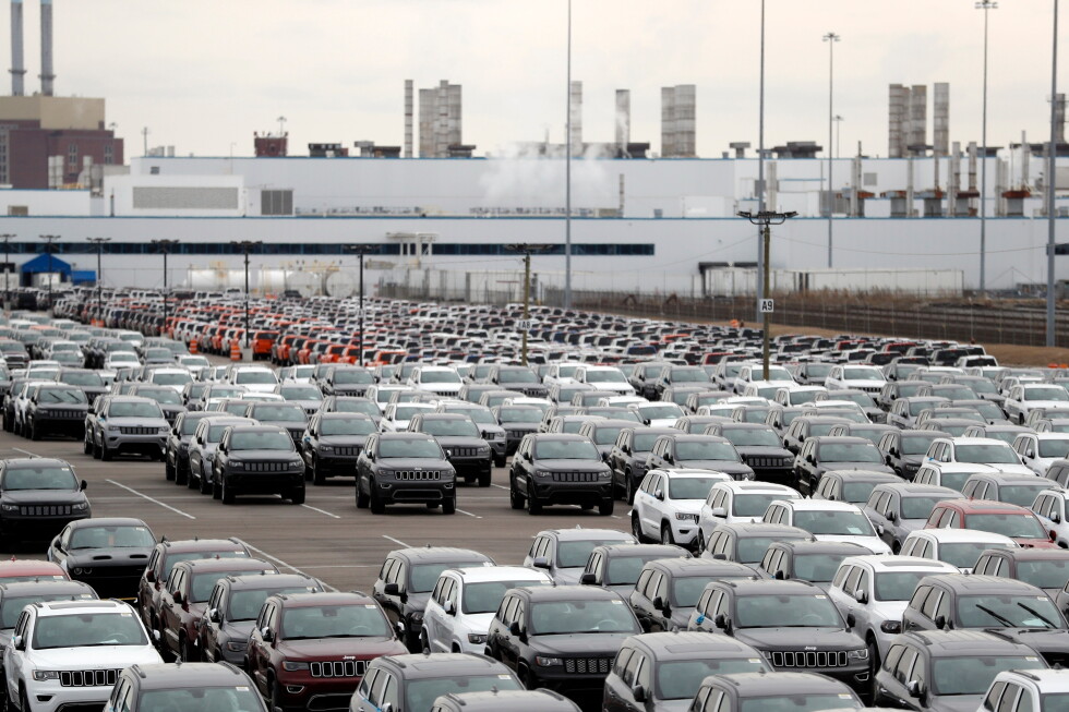 Jeep vehicles outside a Detroit assembly plant, illustrating U.S. producer prices and manufacturing costs